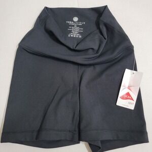 NEW Yogalicious Luxe‎ Everyday 5" Yoga Biker Shorts Black size XSMALL